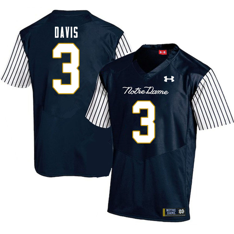 Men #3 Avery Davis Notre Dame Fighting Irish College Football Jerseys Sale-Alternate - Click Image to Close